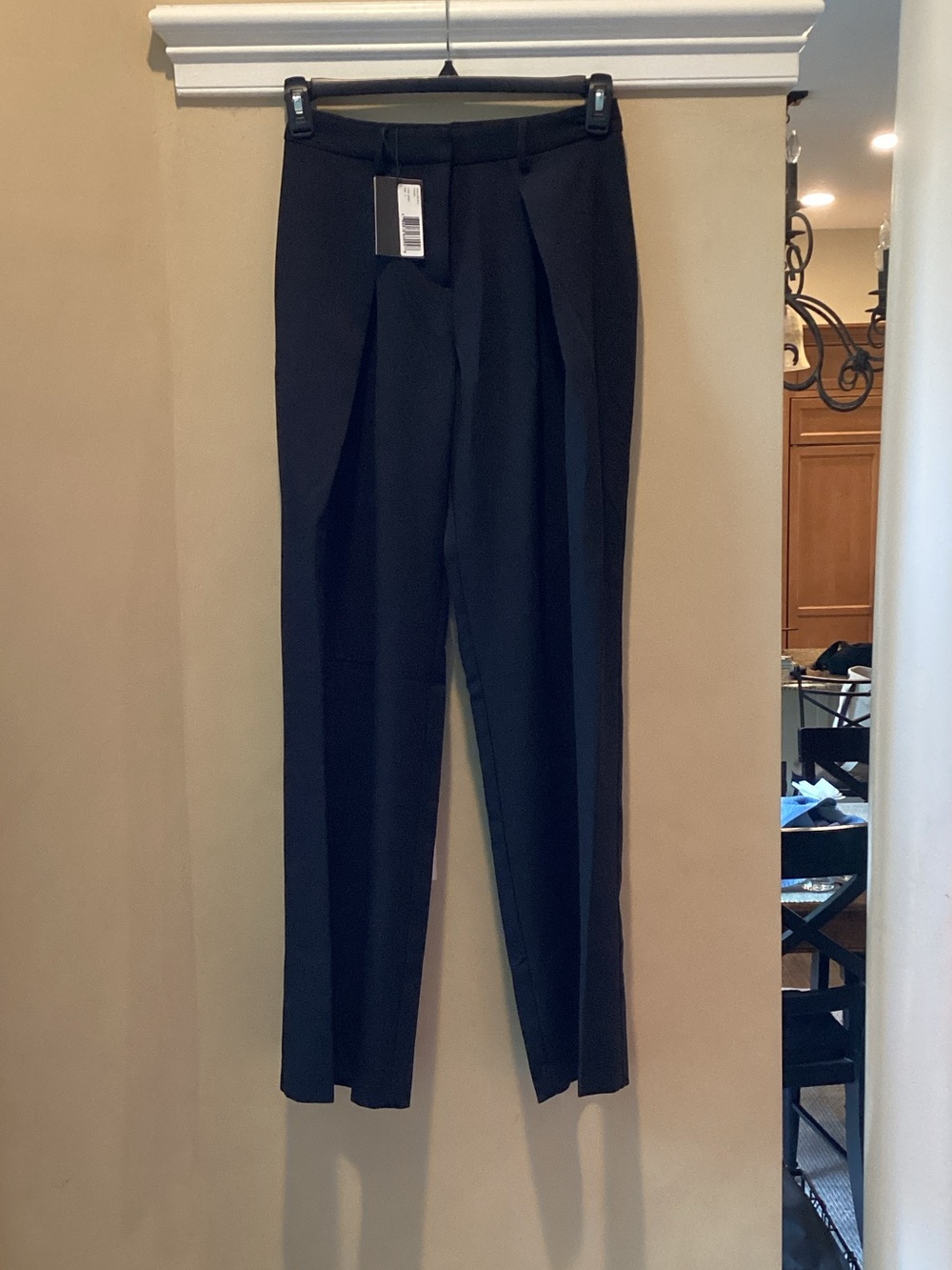 Noli Black Pleated FoldOver High-Rise Trousers